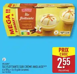 ALDI Milsani île flottante sur crème anglaise offre
