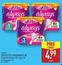 ALDI Always serviettes hygiéniques offre