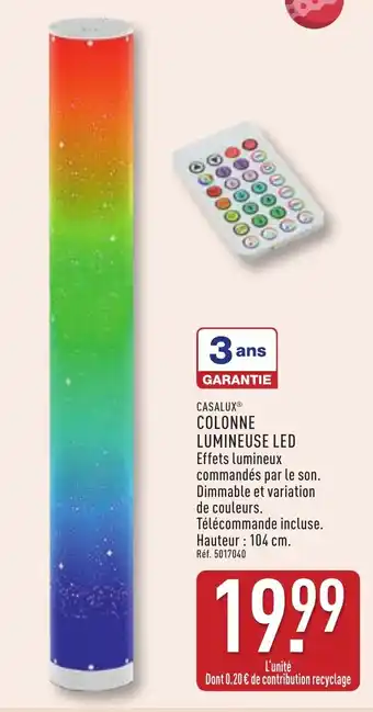 ALDI Casalux colonne lumineuse led offre