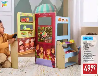 ALDI Toylino marchande en bois pliable 2 en 1 offre