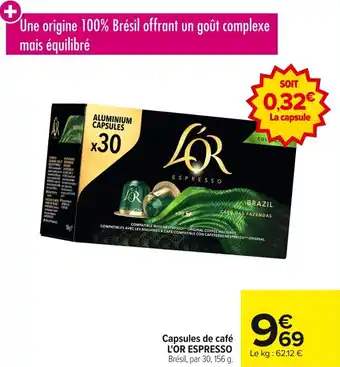 Capsules de café l'or espresso