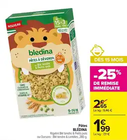 Carrefour Pâtes blédina offre