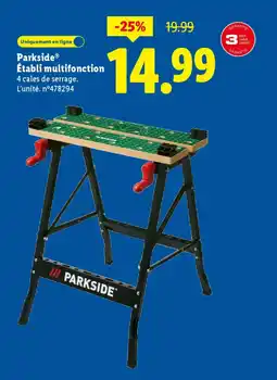 Lidl Parkside établi multifonction offre