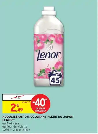 Intermarché Hyper Adoucissant 0% Colorant fleur du Japon Lenor offre