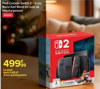 Pack Console Switch 2 + le jeu Mario Kart World en code de téléchargement