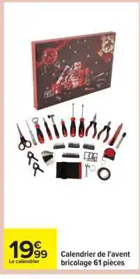 Carrefour Calendrier de l'avent bricolage 61 pièces offre