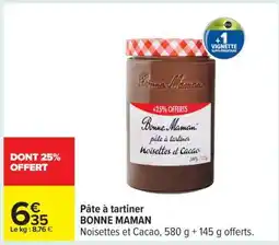 Carrefour Pâte à tartiner Bonne Maman offre