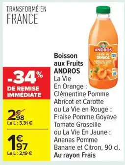 Carrefour Boisson aux Fruits ANDROS offre