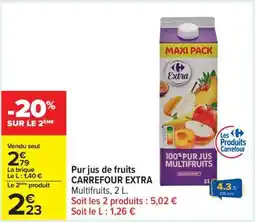 Carrefour Pur jus de fruits CARREFOUR EXTRA offre