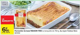 Carrefour Parmentier de bœuf MAISON TINO offre