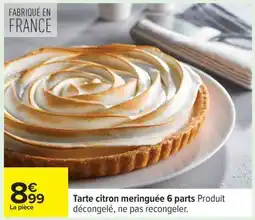 Carrefour Tarte citron meringuée 6 parts offre