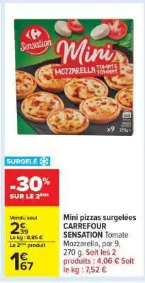 Carrefour Mini pizzas surgelées CARREFOUR SENSATION offre