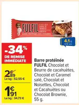 Carrefour Barre protéinée FULFIL offre