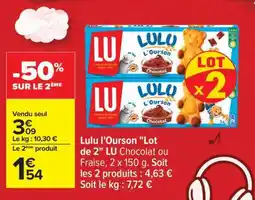 Carrefour Lulu l'Ourson Lot de 2 offre