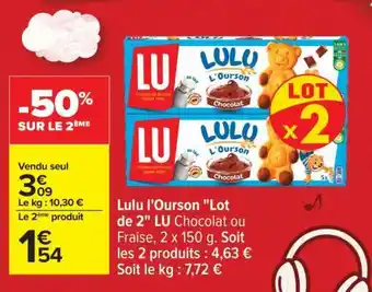 Carrefour Lulu l'Ourson Lot de 2 offre