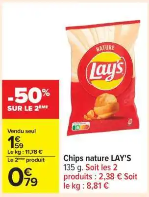 Carrefour Chips Nature Lay's offre