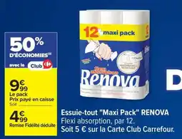 Carrefour Essuie-tout 'Maxi Pack' RENOVA offre