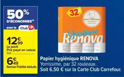 Carrefour Papier hygiénique RENOVA offre