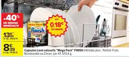 Carrefour Capsules Lave-vaisselle Mega Pack FINISH Ultimate plus offre