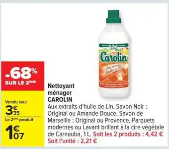Carrefour Nettoyant ménager CAROLIN offre