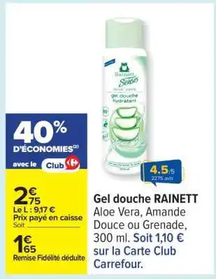 Carrefour Gel douche RAINETT offre