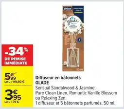 Carrefour Diffuseur en bâtonnets GLADE offre