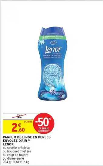 Intermarché Hyper Parfum de linge en perles envolée d'air Lenor offre