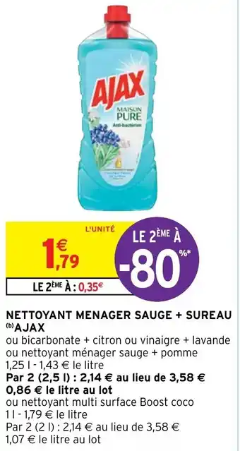 Intermarché Hyper Nettoyant menager sauce + sureau Ajax offre