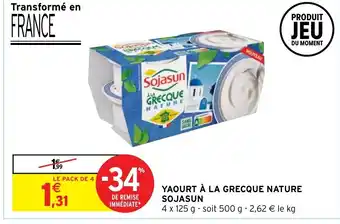 Intermarché Hyper Yaourt à la Grecque Nature Sojasun offre