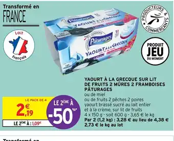 Intermarché Hyper Yaourt à la grecque sur lit de fruits 2 mûres 2 framboises offre