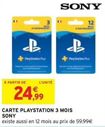 Intermarché Hyper Carte playstation 3 mois sony offre