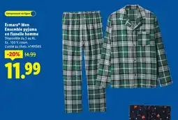 Lidl Esmara men ensemble pyjama en flanelle homme offre