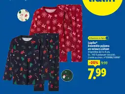 Lidl Lupilu ensemble pyjama en velours enfant offre