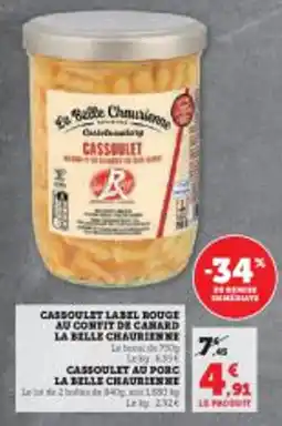 Super U Cassoulet label rouge au confit de canard la belle chaurienne offre