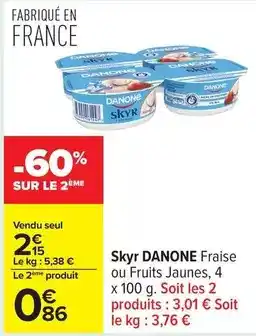Carrefour Danone - skyr fraise ou fruits jaunes offre