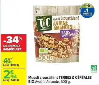 Carrefour Céréal - muesli croustillant offre