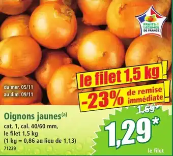 Norma Oignons jaunes offre