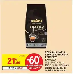Intermarché Hyper Lavazza - café en grains espresso barista perfetto offre