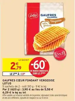 Intermarché Hyper Lotus - gaufres cœur fondant vergeoise offre