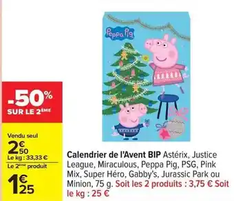 Carrefour Avent - calendrier de l'avent offre