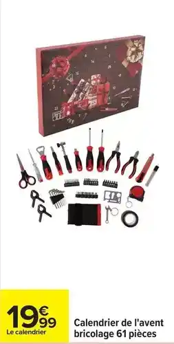Carrefour Avent - calendrier de l'avent bricolage 61 pièces offre