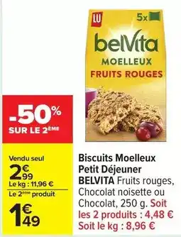 Carrefour Lu - biscuits moelleux petit déjeuner offre