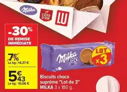 Carrefour Milka - biscuits choco suprême offre