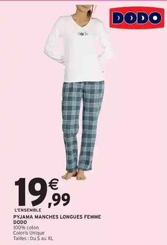Intermarché Hyper Dodo - pyjama manches longues femme offre