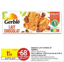 Intermarché Hyper Gerblé - biscuit lait chocolat offre