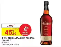 Intermarché Hyper Rhum ron solera gran reserva offre