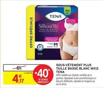 Intermarché Hyper Tena - sous-vêtement plus taille basse blanc mx12 offre
