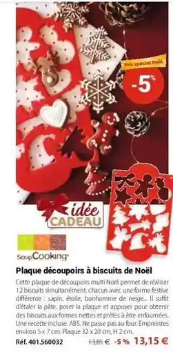 Mathon Plaque découpoirs à biscuits de noël offre