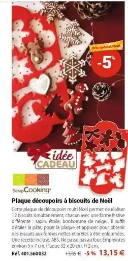 Mathon Plaque découpoirs à biscuits de noël offre