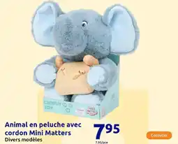 Action Animal en peluche avec cordon mini matters offre